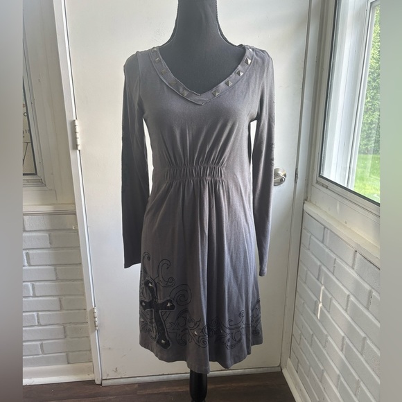 Ariat Dresses & Skirts - Ariat Y2K Studded Velvet Dress XS goth vintage embellished layered